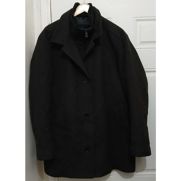 Hugo boss mens 42R dark brown wool cashmere coat - Picture 1 of 9
